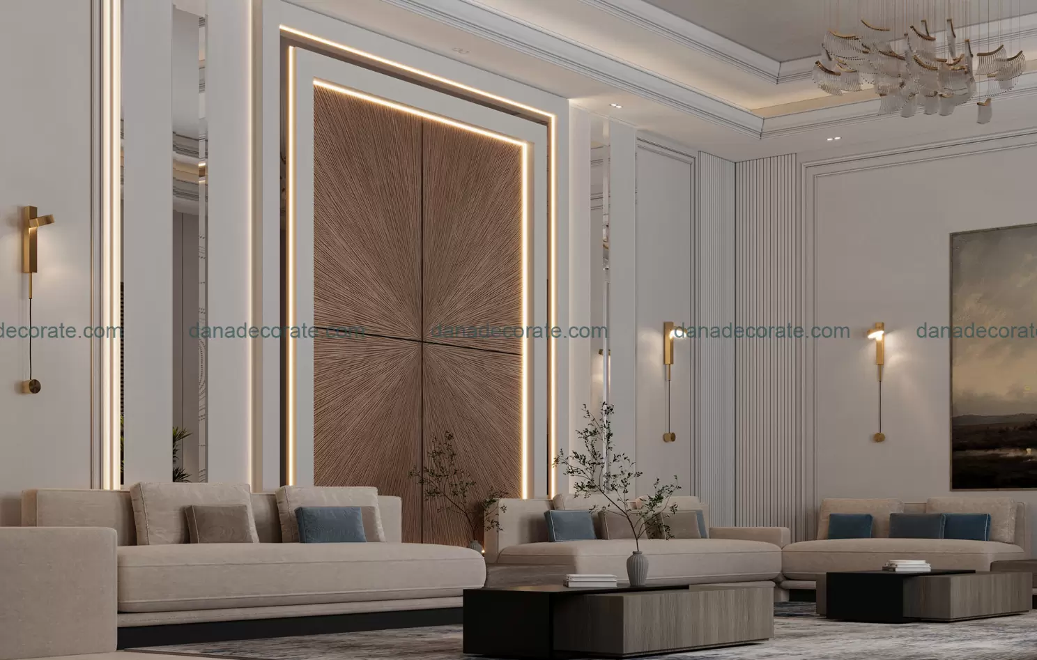 Thiết kế thi công nội thất phòng khách căn hộ tại Đà Nẵng