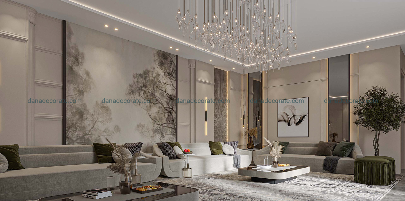 Thiết kế thi công nội thất phòng khách sang trọng hiện đại tại Đà Nẵng