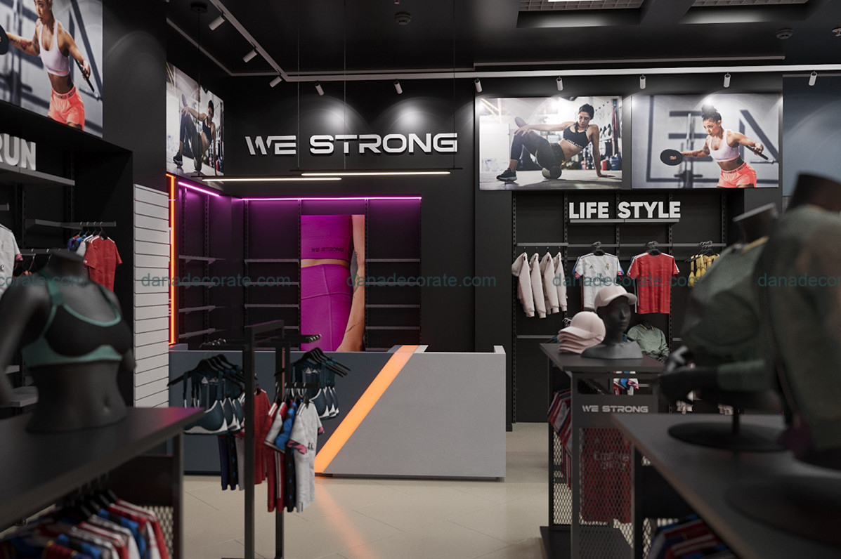 Thiết kế thi công nội thất shop đồ thể thao tại Đà Nẵng