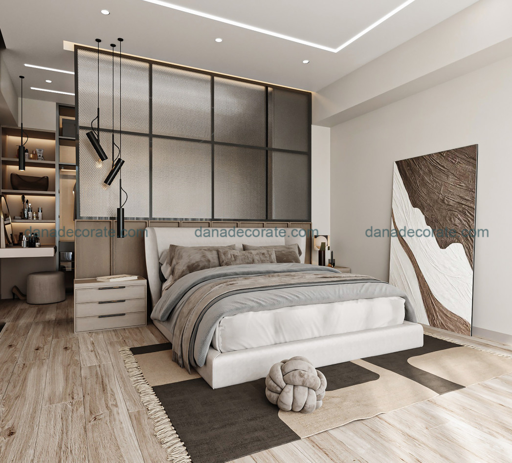 Thiết kế thi công nội thất phòng ngủ căn hộ theo phong cách kiến trúc hiện đại sang trọng tại Đà Nẵng