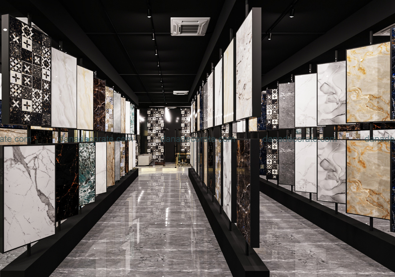 Thiết kế thi công nội thất showroom gạch trang trí tại Đà Nẵng